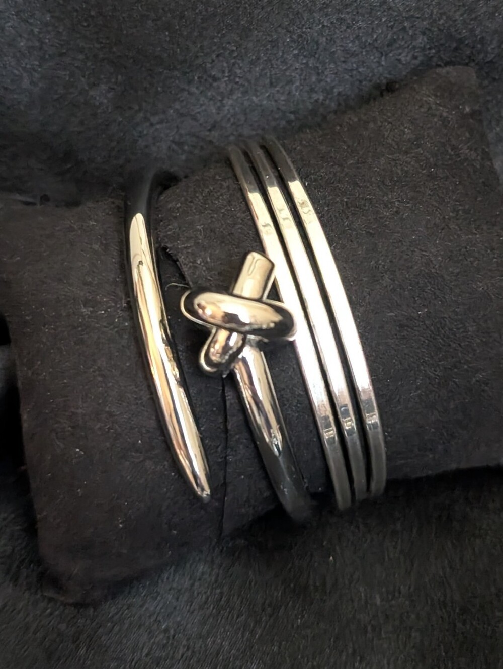 #91. " Iconic" Knot Bracelet & Silver Plated 3 Strand Cuff